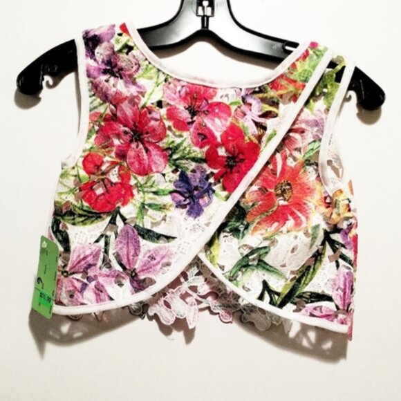 NWT Mi Collection Floral Lace Tank Top: Size 6 - Picture 2 of 3